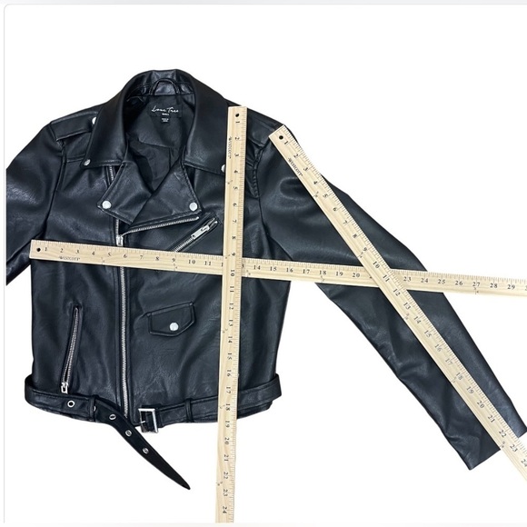 Love Tree Faux Leather Biker Moto Jacket Black, Size Women small - Picture 8 of 16